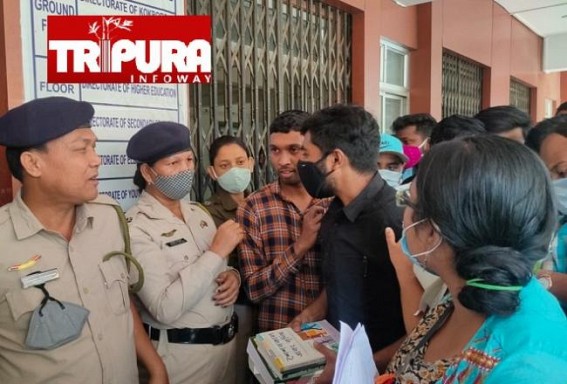 After Final Answer-Keys declaration, Tripura TET candidates gherao Shiksha Bhavan, alleged Wrong Answer Keys After Final Answer-Keys declaration, Tripura TET candidates gherao Shiksha Bhavan, alleged Wrong Answer Keys